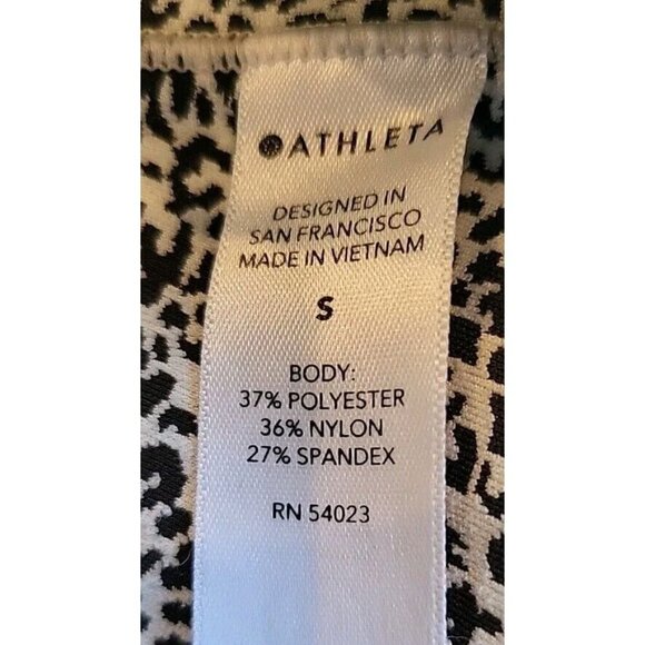 ATHLETA Leopard Leggings ULTIMATE STASH Textured 7/8 Tailwind Black White S - Picture 10 of 12